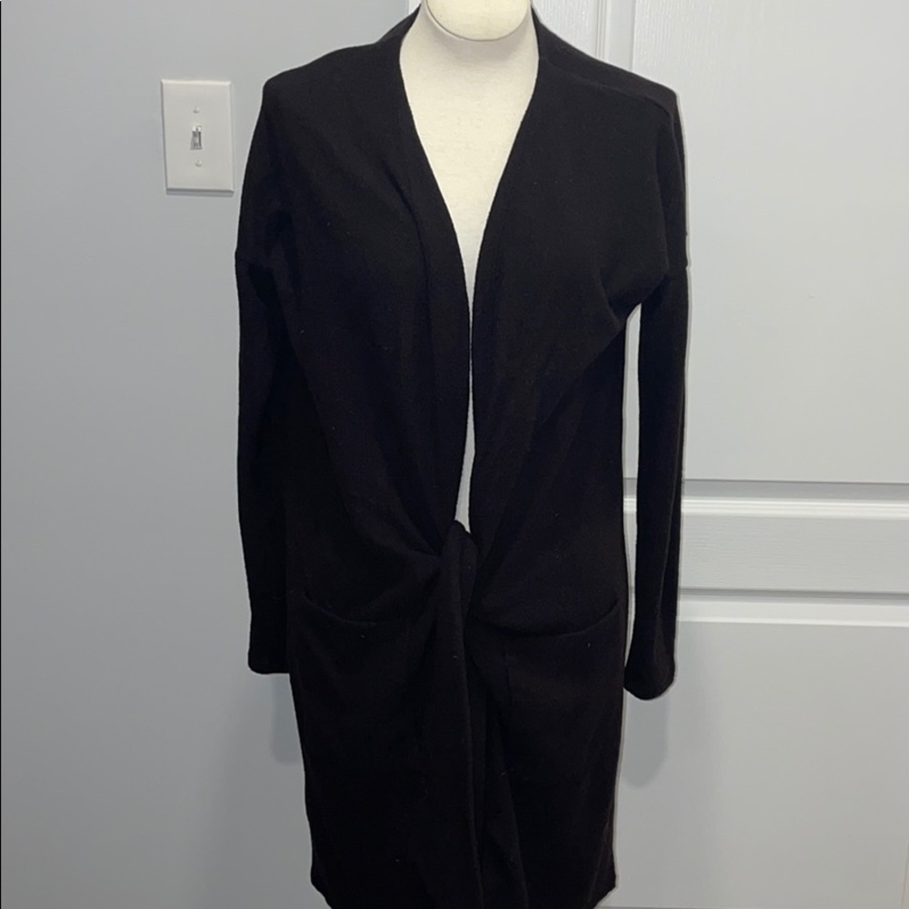 J.Crew black tie front cardigan size xs